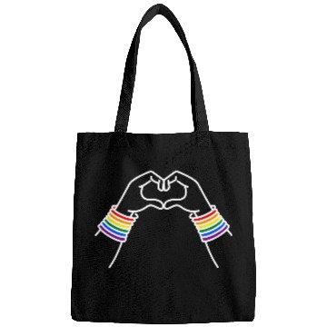 Discover LGBT pride rainbow heart Bags