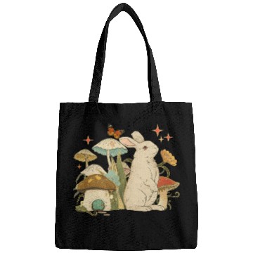 Discover Cottagecore with bunny, mushrooms and butterfly Bags