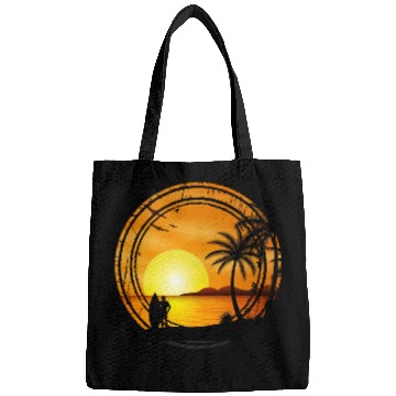 Discover Retro Vintage Sunset , Beach, Palm Trees, Vacation Bags