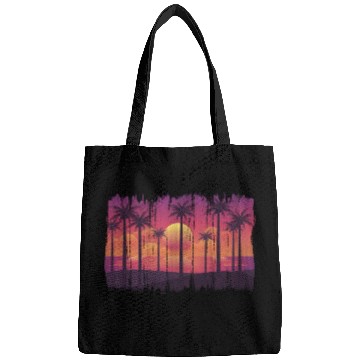 Discover Purple Sunset , Beach, Palm Trees, Vacation Bags