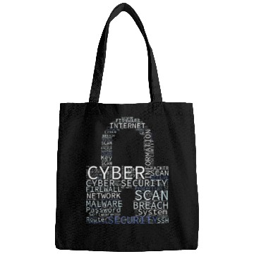 Discover Cyber Security Wordcloud Padlock Bags