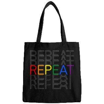 Discover LGBT pride rainbow heart repeat Bags