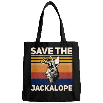 Discover Save The Jackalope , Vintage Retro Camping Lover Bags