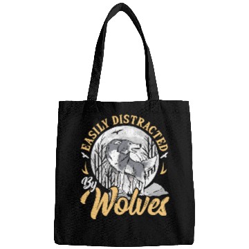 Discover Easily Distracted By Wolves Wolf Bags