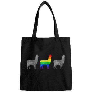 Discover Llama Alpaca LGBTQ Gay Pride Rainbow Flag Bags