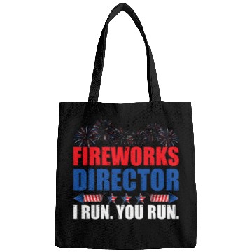 Discover Fireworks Director I Run You Run America Flag Bags