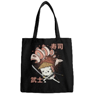 Discover Funny Retro Sushi Samurai Sushi Warrior Ninja Move Bags