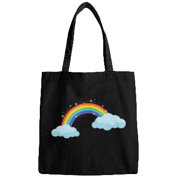 Discover Colorful Rainbow With Clouds Bags