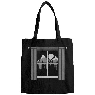 Discover moon mountains view window Bags