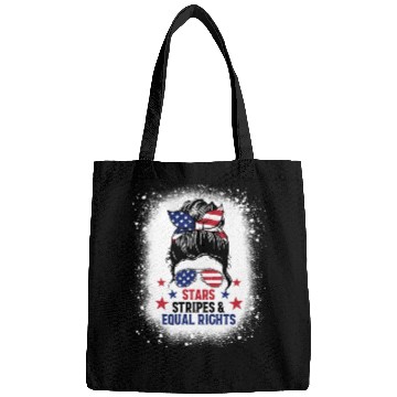 Discover USA Messy Bun Bleached Stars Stripes Equal Rights Bags