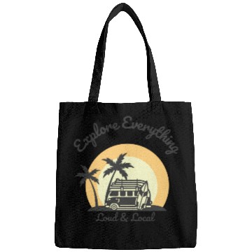 Discover Loud & Local Retro Camping Design Bags