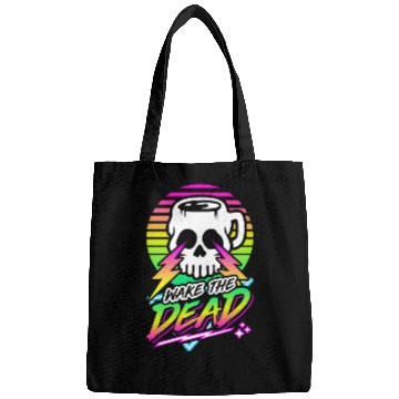 Discover Wake The Dead (Skull Mug) Retro Neon Synthwave 80s Bags