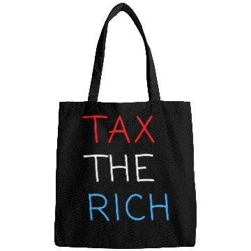 Discover TAX THE RICH (Red, White and Blue letters) Bags
