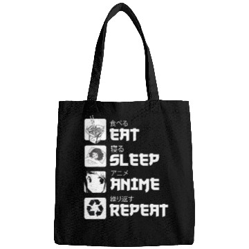 Discover Awesome Anime Eat Sleep Anime Repeat Teenager Bags