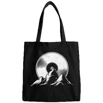 Discover Vinyl Record Mountains Music Vintage Bags
