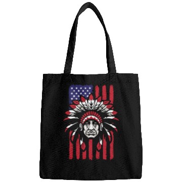 Discover Native American Chief US Flag Indian Bags