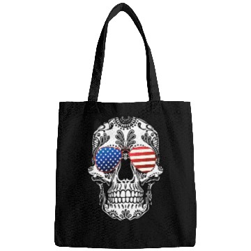 Discover Skull American Flag Glasses Sugar Skull US Stars Bags