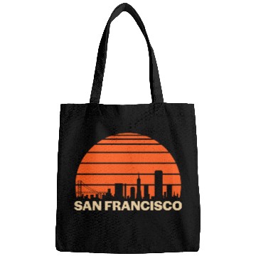 Discover Retro San Francisco California Skyline Bags