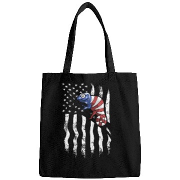 Discover US Flag Patriotic American Chameleon in Stars Bags