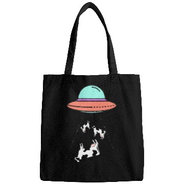 Discover UFO Cow Alien art lover Bags