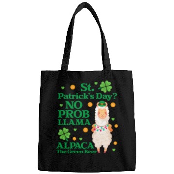 Discover St. Patrick's Day? No Prob Llama Alpaca Green Beer Bags