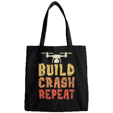 Discover Build Crash Repeat Funny Drone Pilot Quadcopter Bags