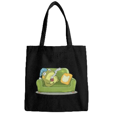 Discover Toad Frog Drinking Coffee I Hate Morning People Bags