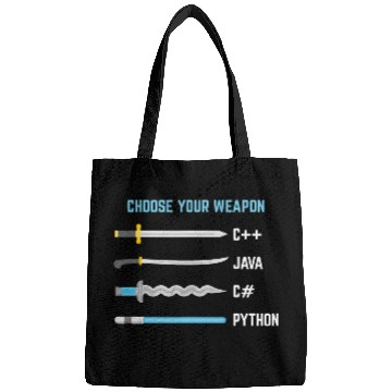 Discover Python Choose Your Weapon Funny Computer Science Bags