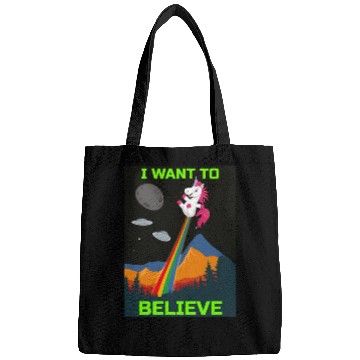Discover Unicorn "I Want To Believe" UAP Outfit Alien Ufo Bags