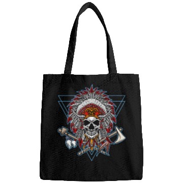 Discover Native American Chief Skull Axe Bags