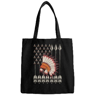Discover Native American Chief Traditional US Flag Bags