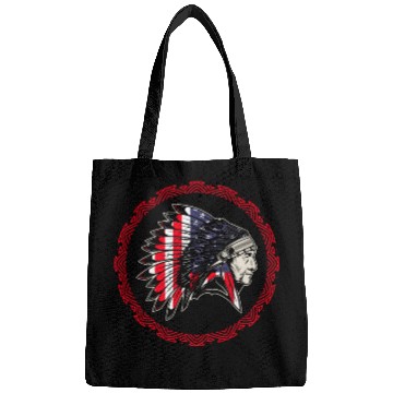 Discover Native American Chief US Flag Indian Bags