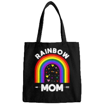 Discover Rainbow Proud Mom Colorful Heart LGBTQ Bags