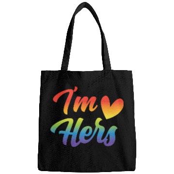 Discover I'm Hers Funny Lgbt Couple Lesbian Gay Rainbow Bags