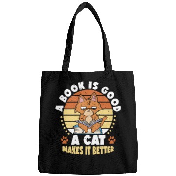 Discover Book Is Good Cat Makes It Better | Anime Lover | Bags