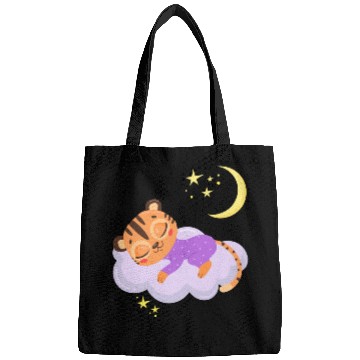 Discover sleeping cute tiger on a cloud Bags