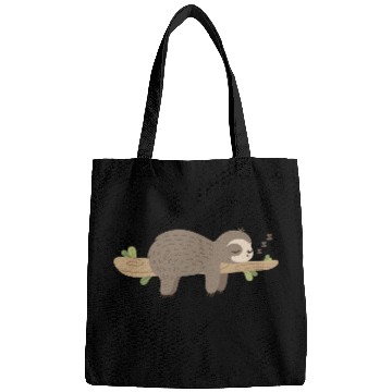 Discover sleeping sloth on tree branch Bags