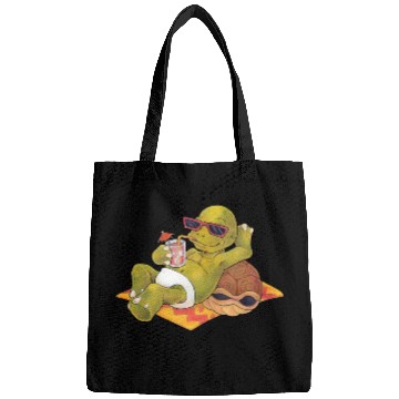 Discover Summer turtle naked on the beach with cocktail Bags