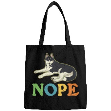 Discover Nope Lazy Siberian Husky Dog Lover Bags