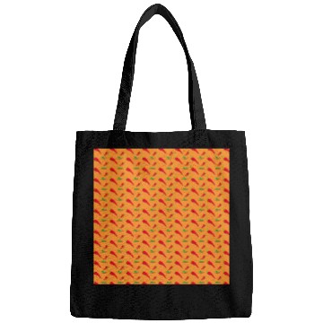 Discover Red Chilli Pepper Pattern on orang Bags