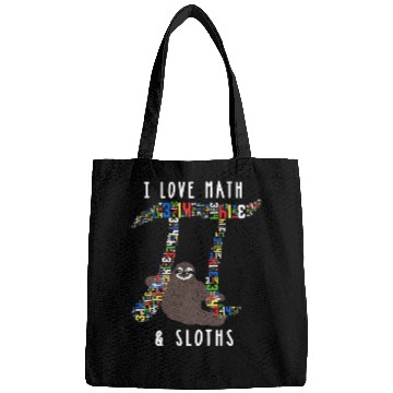 Discover I Love Math and Sloths Funny Mathematics Pi Day Bags