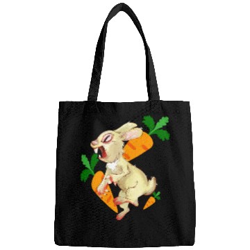 Discover Crazy rabbit running for carrot Bags