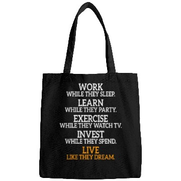 Discover Work While They Sleep Business Motivation Success Bags