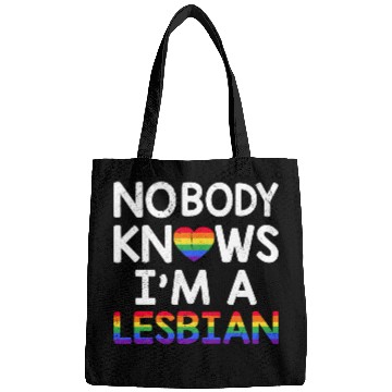 Discover Nobody Knows I'm A Lesbian LGBTQ Rainbow Pride Bags
