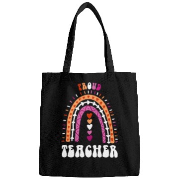 Discover Proud Teacher Lesbian Pride Boho Rainbow Bags