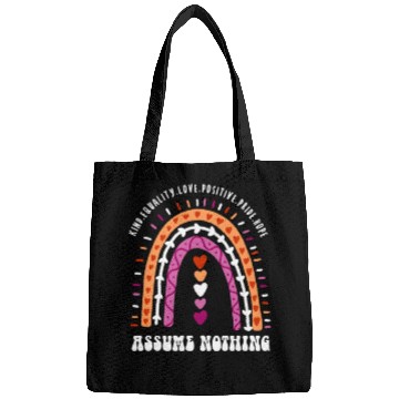 Discover Assume Nothing Lesbian Pride Boho Rainbow Bags