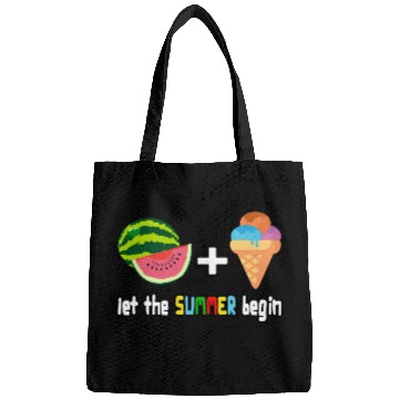 Discover summer cool watermelon, ice cream vacation holiday Bags