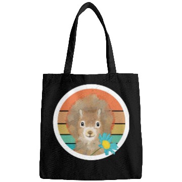 Discover Retro Vintage Squirrel With Flower Bags