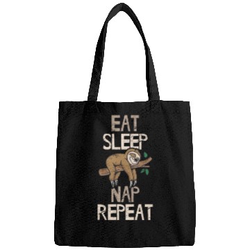 Discover Eat Sleep Nap Repeat Funny Sloth Lovers Sleeping L Bags