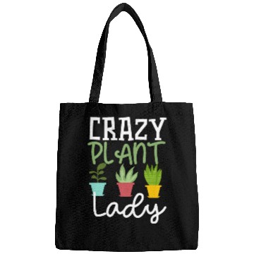 Discover Funny Crazy Plant Lady Gardening Plants Lover Bags